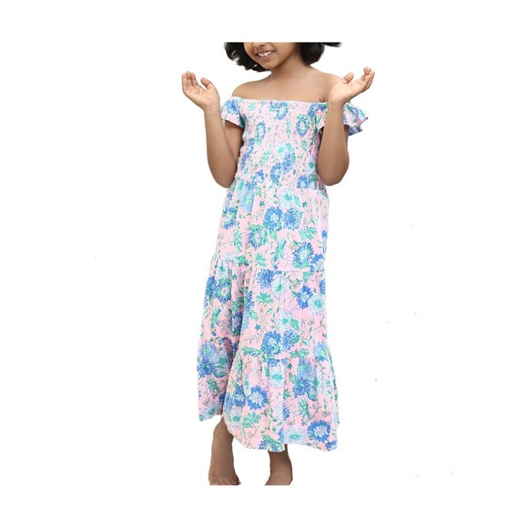 Lilly Pulitzer Girls Mini Jilly Midi Dress Floral Printed Smocked M NWT 278547